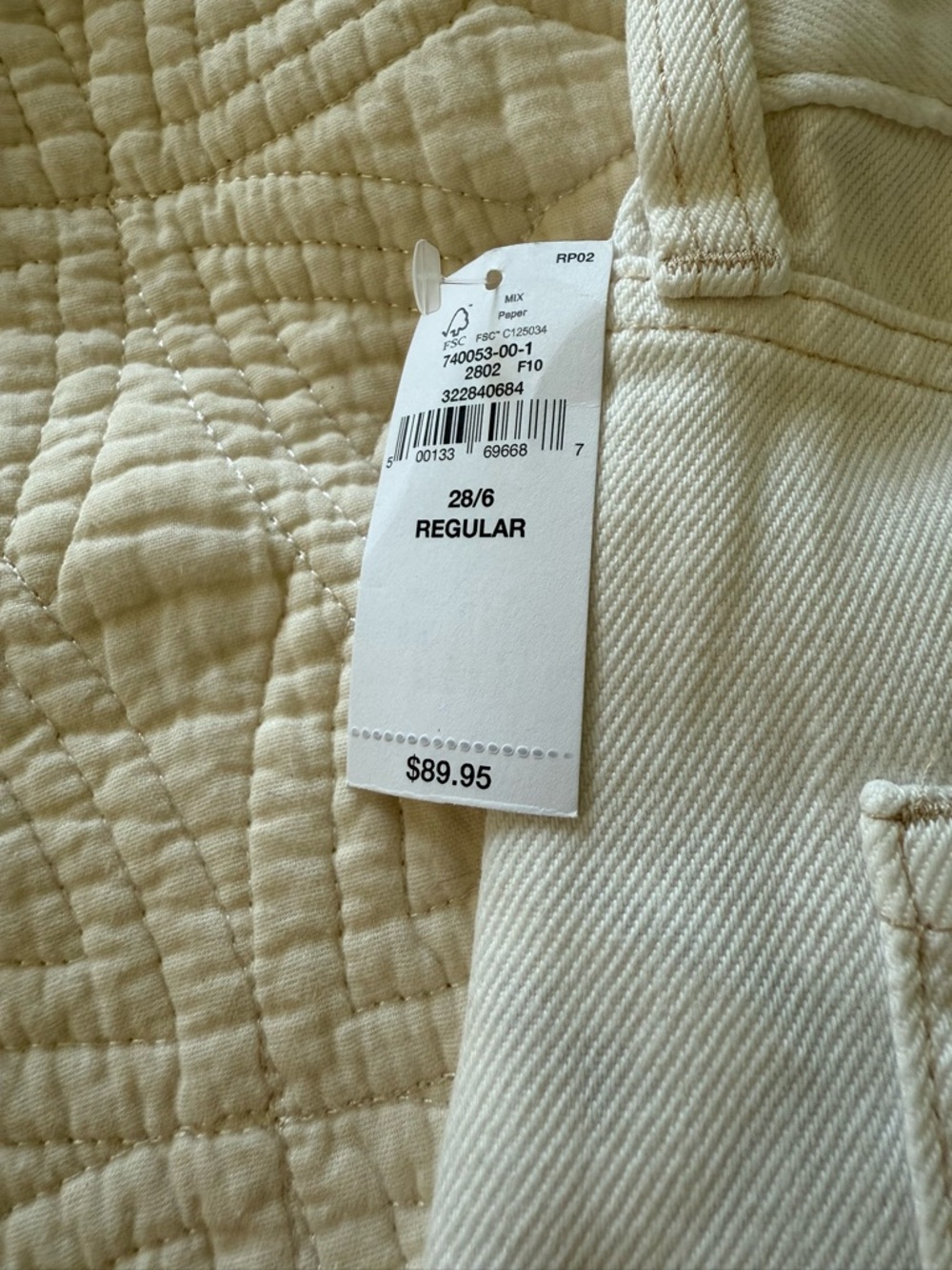 NWT GAP Horseshoe High Rise Off White Jeans - Picture 3 of 10
